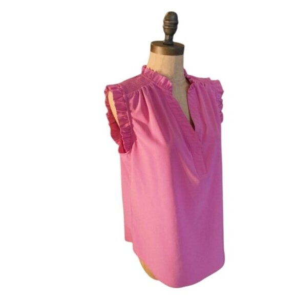 Chico's Size M Medium (1) Ruffle trim Fushia Blouse Top - Picture 1 of 3